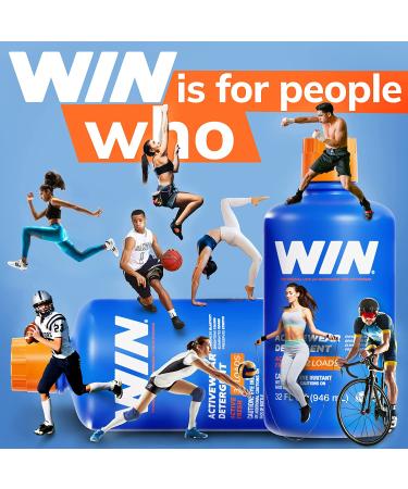 WIN Activewear Laundry Detergent - Preserve Elastic, Brighten Colors, Remove Odors - For Gym & Sports Uniforms - Active Fresh (Blue) - Buy Online on GoSupps.com