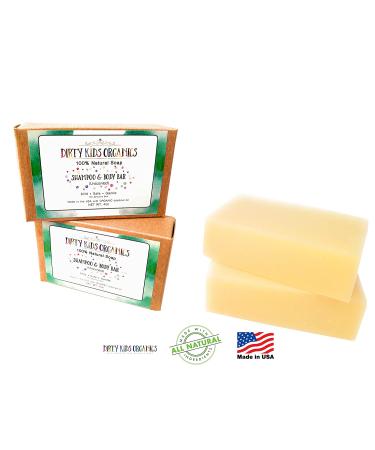 2 Pack Baby & Kid Shampoo & Body Wash Bar Soap 4 Oz | Natural Organic Formula | Head Face Body Hair | No Scents Colors Additives | Dirty Kids Organics - Buy Online on GoSupps.com