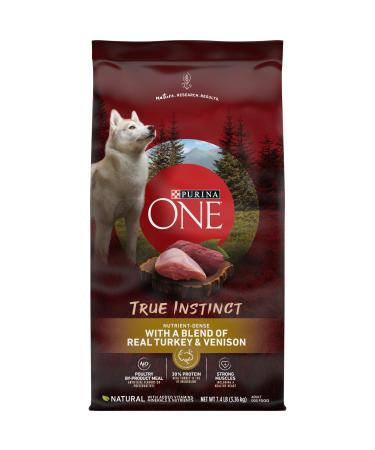Purina ONE High Protein, Natural Dry Dog Food, True Instinct With Real Turkey & Venison - 7.4 lb. Bag