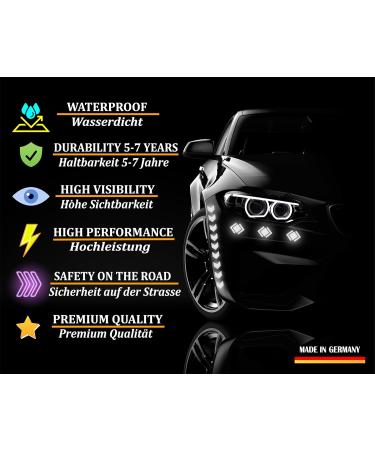 Biomar Labs Hexagon Reflective Stickers Set - 71 Self-Adhesive Bike Safety Reflectors (Black) - Premium Reflex Film for Enhanced Visibility - Buy Online on GoSupps.com