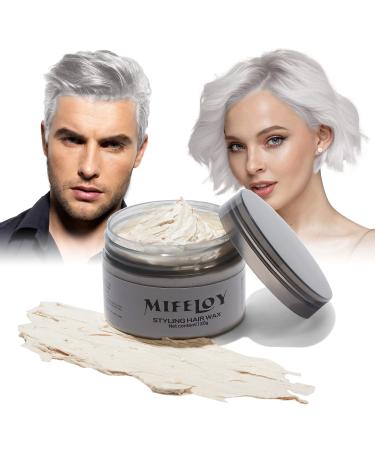 White hair tint Temporary hair color 4.23 ounces instant hair cream mud natural hairstyle pomade men women styling hairone wax hair wax for party cosplay halloween - Buy Online on GoSupps.com