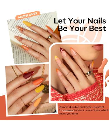 Modelones 20 Colors Gel Nail Polish Kit - Fall Winter Soak Off Set with Glitter Glossy & Matte Top Coats for DIY Manicure at Home A-1 Cozy Campfire - Buy Online on GoSupps.com