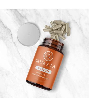 Qualia Vision Eye Vitamin Supplement | 10+ Clinically Researched Ingredients | Lutein, Zeaxanthin, Bilberry, Goji, Amla Fruit | Vegan, Non-GMO, Gluten-Free - Buy Online on GoSupps.com