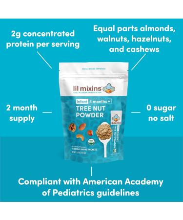 Lil Mixins Tree Nut Early Allergen Introduction for Babies 4-12 Months | Stage 1-3 | 2 Month Supply - Buy Online on GoSupps.com