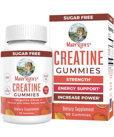 MaryRuth's Creatine Gummies | Creatine Monohydrate Gummies | 3g Creatine Per Serving | Creatine for Women & Men | Tangerine Citrus Flavor | Exercise | Workout | Sugar Free | Vegan | 90 Count