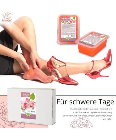 Kosmetex Paraffin Bath Rose Pink | Heated Wax Bath for Hands & Feet | 4x 500ml Paraffin Wax & Blocks for Wax Warmers - Buy Online on GoSupps.com