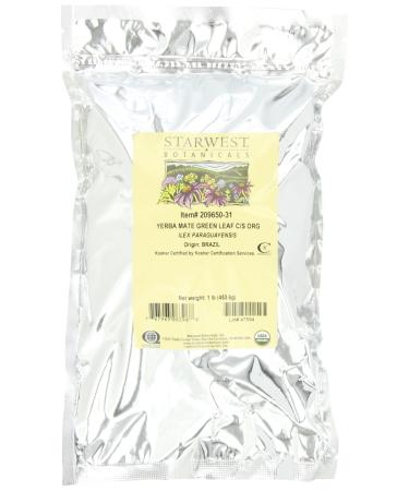 Starwest Botanicals Organic Green Yerba Mate' Leaf Cut 1-pound Bag