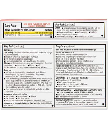 Rite Aid Sinus Pressure and Pain Reliever PE - 24 Tablets | Non-Drowsy Sinus & Pain Relief for Adults - Buy Online on GoSupps.com