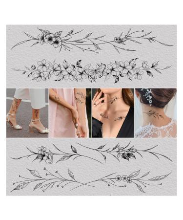 Cerlaza Tiny Temporary Tattoos for Women Girls  Realistic Fake Tattoos That Look Real and Last Long for Adult  Waterproof Hand Tattoos Stencils Stickers for Body Art-12 Sheets Tiny Flower(12 Sheets)