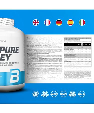 BiotechUSA 100% Pure Whey Protein Powder | 21g Protein BCAA & Glutamine | Gluten-Free Palm Oil-Free | Bourbon Vanilla | 2.27 kg - Buy Online on GoSupps.com
