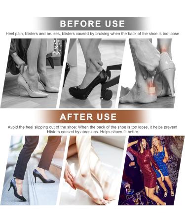 Heel Grips Liner Cushions - Comfort Inserts for Loose Shoes Pain Relief & Better Fit for Men & Women | Blister Protection (Black H - Buy Online on GoSupps.com