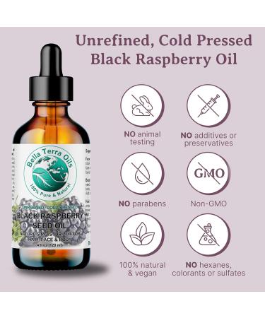 Buy Bella Terra Black Raspberry Seed Oil 2 oz - Cold-Pressed Unrefined High in Vitamin E & Omega-3 - Enhance Your Beauty Naturally - Buy Online on GoSupps.com