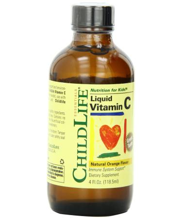 Child Life Liquid Vitamin C Orange Flavor Glass Bottle 4-Ounce (Pack of 2)