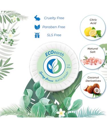 EcoEarth Hotel Soap Bars 1 oz 100 Pack - Spring Breeze Scent, Individually Wrapped - Travel Size Luxury Amenities for Airbnb, Motels - Mini Toiletries for Guest Bath - Buy Online on GoSupps.com