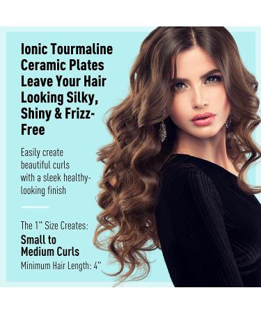 SKYPRO Professional 1 Inch Hair Curling Iron with Bonus Travel Pouch | Ceramic Barrel & Firm Clamp | Ideal for Short to Mid-Length Hair - Buy Online on GoSupps.com