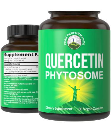 Peak Performance Quercetin Phytosome Vegan Capsules - Pure Quercetin Rich Sophora Japonica Extract for Max Absorption. - Buy Online on GoSupps.com