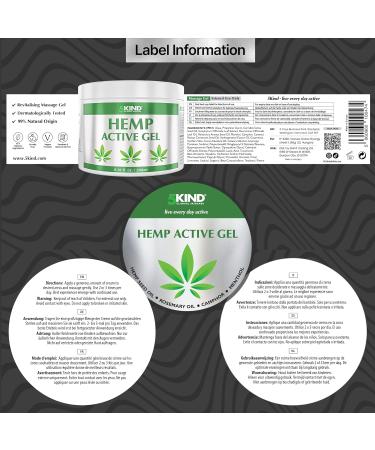 5kind Hemp Gel with Rosemary Cocos Oil Camphor & Menthol High Strength Formula for Back Muscles Feet Knees Neck & Shoulders - 200ml - Buy Online on GoSupps.com