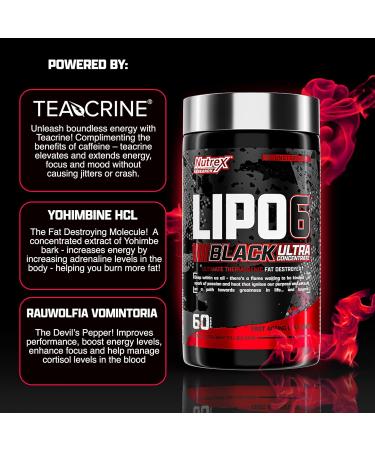 Nutrex Research Lipo-6 Black Ultra Concentrate | Thermogenic Fat Burner | 60 Count - Buy Online on GoSupps.com