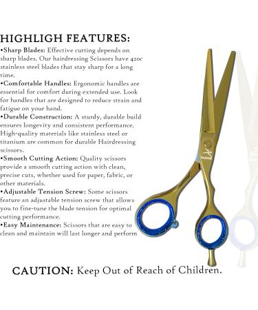 Razease Hairdressing Scissors Professional Barber Scissors Set|Titanium Coating J2 420c 6.5" Stainless Steel Hair Cutting Scissors Kit| Hairdressers Scissors for Salon Men Women | Hair Scissors(Gold) - Buy Online on GoSupps.com
