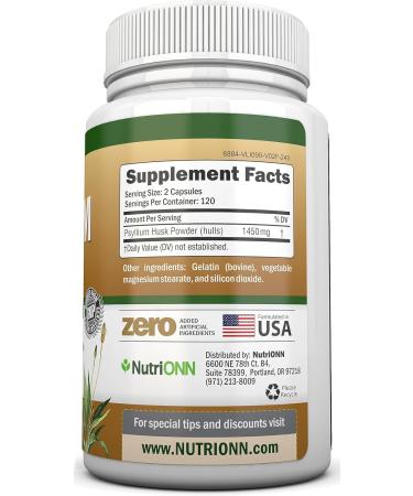 NutriONN Psyllium Husk Capsules & 4-in-1 Digestive Enzymes Combo - Targeted Gut & Digestive Health Support - Buy Online on GoSupps.com