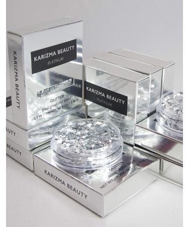 Platinum Biodegradable Chunky Glitter - Karizma Beauty Silver Bio Glitter - Eco-Friendly Festival Face Glitter 10g - Buy Online on GoSupps.com