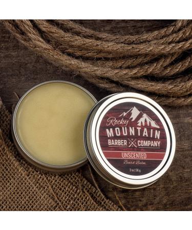Rocky Mountain Barber Company Classic Unscented Beard Balm - 100% Natural Premium Wax Blend with Beeswax Jojoba & Coconut Oil - International Shipping Available - Buy Online on GoSupps.com