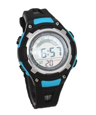 Ravel Boy's 3 ATM Water Resistant Digital Watch with EL Backlight (Blue Black)