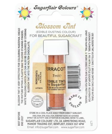 Sugarflair Terracotta Blossom Tint Food Colouring and Dusting Powder Matt Finish Brush On or Mix with Rejuvenator Spirit to Create a One of A Kind Cake - 7ml