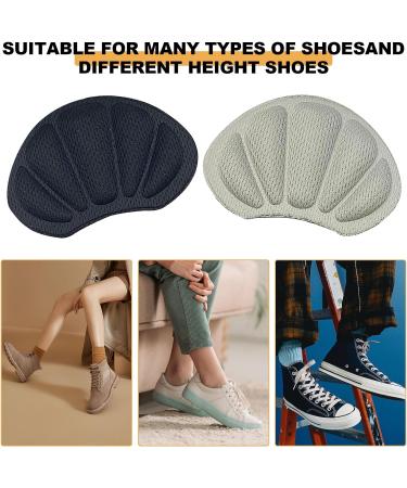 TSHAOUN 6 Pairs Heel Cushion Pads - Self-Adhesive Protectors for Shoes, Foot Cushions to Prevent Rubbing and Blisters - Black Grey - Buy Online on GoSupps.com