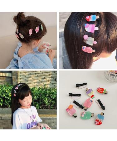 Cute Ice Cream & Beverage Bottle Hairpins - 10 Pack for Children's Hair, Bangs Clips - Variety of Designs - ANK - Buy Online on GoSupps.com