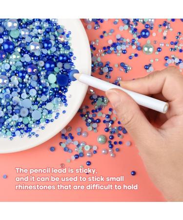 Astaron 50g Mix: Blue Flatback Pearls & Glitter Stones for Handicrafts - 3mm-10mm Rhinestones for DIY Art Nails Shoes & Clothing - Buy Online on GoSupps.com