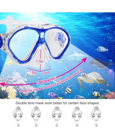 Gintenco Kids Snorkel Set - Unisex Swimming Goggles & Anti-Fog Diving Mask Combo for Youth | Blue - Buy Online on GoSupps.com