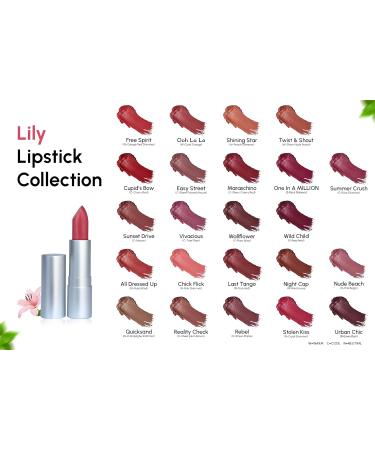 Mom's Secret Lily Natural Lipstick - Vegan Moisturizing Paraben-Free Vitamin E Organic Oils - One in a Million C-Berry Shimmer - 0.14 oz - Made in USA - Buy Online on GoSupps.com