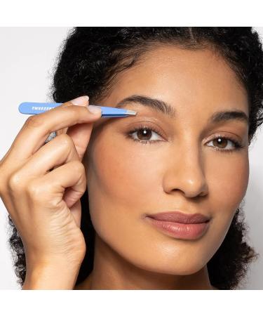 Tweezerman Stainless Steel Slant Tweezer - Lapis Blue Eyebrow Tweezers for Women and Men - Buy Online on GoSupps.com