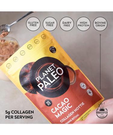 Planet Paleo Pure Collagen - Cacao Magic (264g 25 Servings) | Nutritious Protein-Rich Alternative to Hot Chocolate | Protein Pack Collagen Drink | Free from Dairy Gluten and Sugar Cacao 264g - Buy Online on GoSupps.com