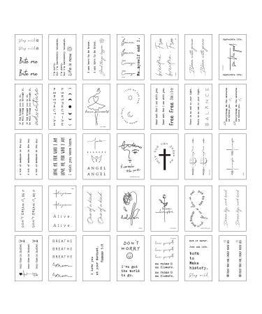 DIVAWOO Realistic Temporary Tattoos - 60 Tiny Fake Tattoos + 40 Inspirational Words & 20 Wild Flower Bouquet Stickers for Women - Buy Online on GoSupps.com