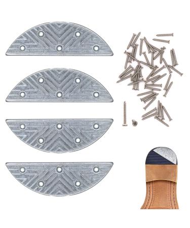 Metal Shoes Heel Plates Heel Sole 2 Pairs Guard Repair Pads with Screw Nails Heel Replacement Taps for Boots Shoes