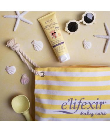 Elifexir Baby Care - Mineral Sunscreen for Children - UVA/UVB/IR-A SPF 50+ - 100% Mineral Filters - 99% Natural Ingredients - Water Resistant - Face and Body - 100 ml - Buy Online on GoSupps.com