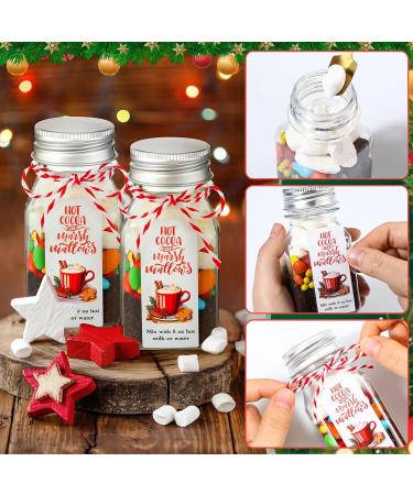 Maxdot Lot de 6 bouteilles de chocolat chaud de No l de 118 ml avec autocollants et corde pour chocolat truffe guimauve cadeaux de f te - Buy Online on GoSupps.com