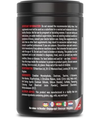 DEMON LABZ Pre Workout Demon PreWorkout Powder with Creatine BetaAlanine Glutamine & Vitamin B12 Berry Flavor 720g 80 Servings berry flavor 80 Servings 1er Pack - Buy Online on GoSupps.com