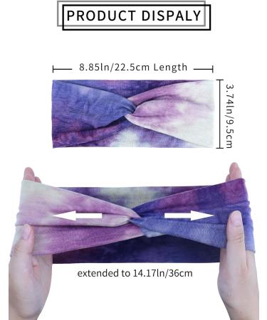 Women's Boho Headband Set - 6 Pieces Wide Elastic Hair Bands for Yoga and Sports - Multicoloured Print Hair Accessories - Buy Online on GoSupps.com