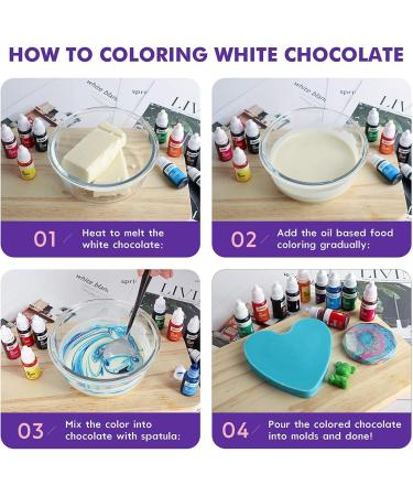 Upgraded Oil Based Food Coloring for Chocolate 10 Colors Oil Food Coloring for Candy Melts Edible Food Dye for Baking Cake Decorating Cookies Icing Fondant Meringues - .35 Fl. Oz Bottles 10 ml (Pack of 10) - Buy Online on GoSupps.com