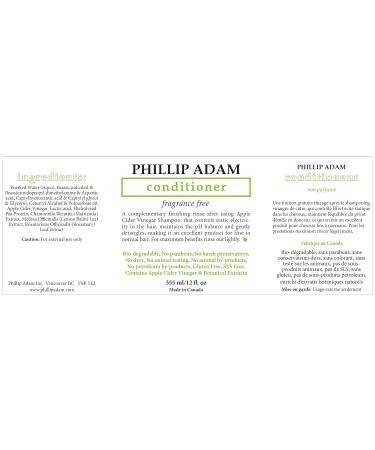 Phillip Adam Fragrance Free Shampoo and Conditioner Set - Apple Cider Vinegar - pH Balancing - 12 oz - Enhances Shine and Smoothness - Buy Online on GoSupps.com