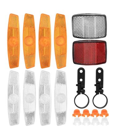 10 STK bicycle reflector set contain 8 pieces of bicycle cats of cat eyes spoke reflectors and 2 pcs bicycle reflectors at the front bicycle spokes for children mtb bike spokes reflectors