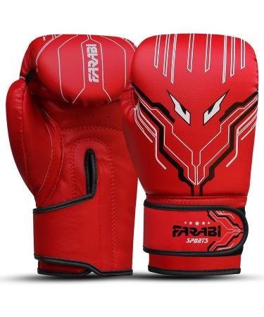 Farabi Sports 6oz Boxing Gloves for Kids - Boys & Girls Youth Training Gloves for MMA Muay Thai & Punching Bag (Ages 5-10) - Red - Buy Online on GoSupps.com