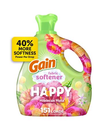 Gain Liquid Fabric Softener (Fabric Conditioner) Happy 101 fl oz 151 Loads
