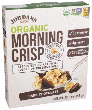 Jordans Morning Crisp Organic Dark Chocolate Cereal, 12.5oz Box Dark Chocolate 12.5 Ounce (Pack of 1)