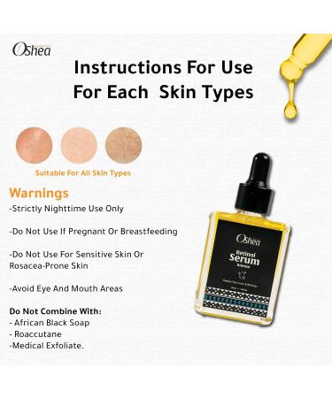 Oshea Cosmetics Retinol Serum 30 Ml / 1 Fl Oz 1% Retinol Anti-Aging Skin Serum For Skin Renewal Reduces Fine Lines & Wrinkles - Buy Online on GoSupps.com