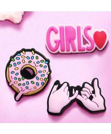 IOKUKI 35 PCS Pink Croc Charms for Girls Women - Aesthetic Shoe Decorations for Crocs, Clogs, Slides, Sandals - Pink Party Favors - Buy Online on GoSupps.com