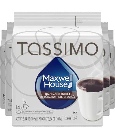 Tassimo Maxwell House Rich Dark Roast Coffee Single Serve T-Discs - pack of 5 x 14 ct Box